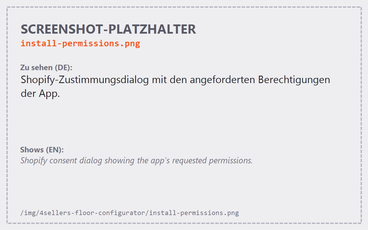 Shopify consent dialog showing the app's requested permissions