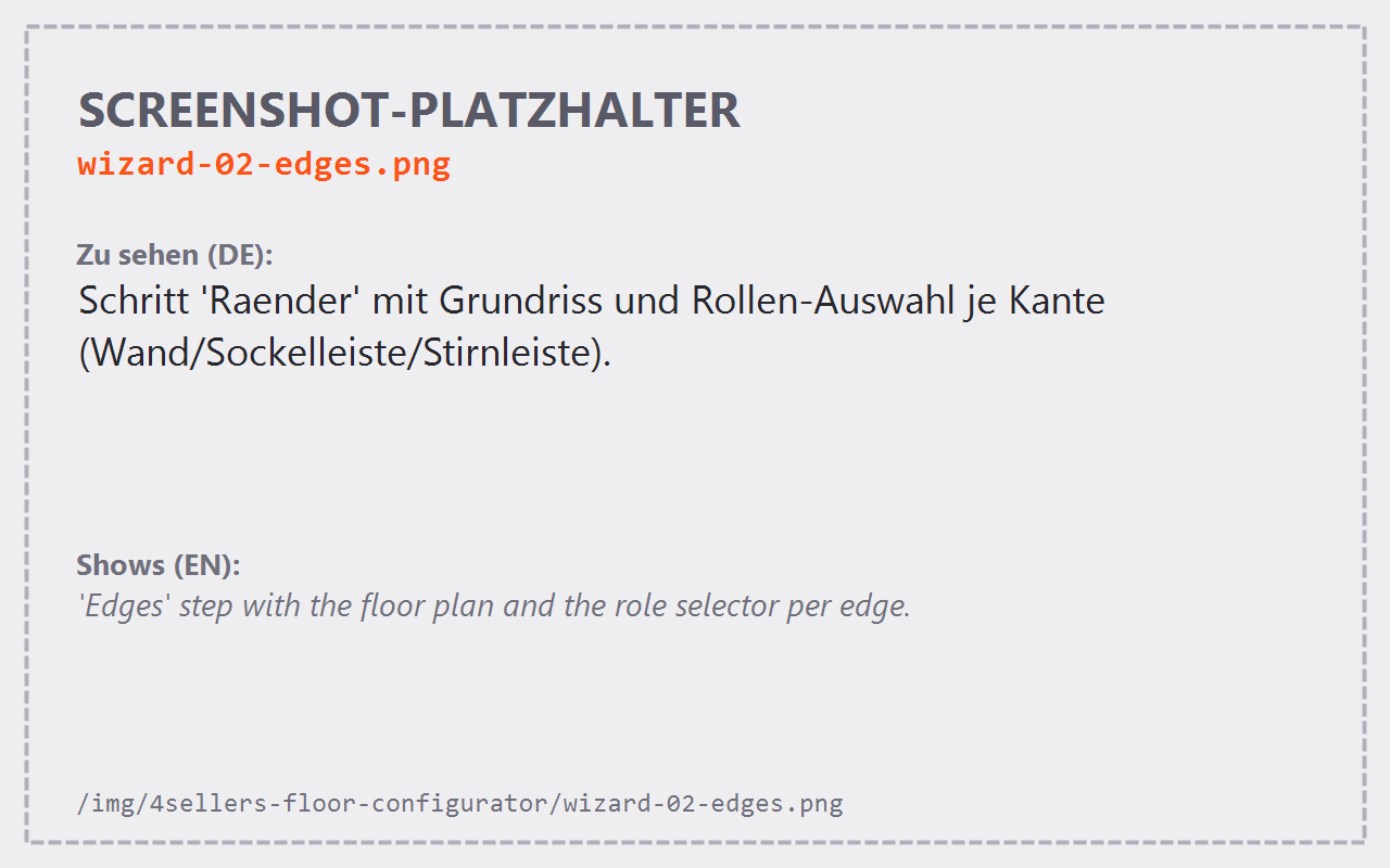The "Edges" step with the floor plan and the role selector per edge