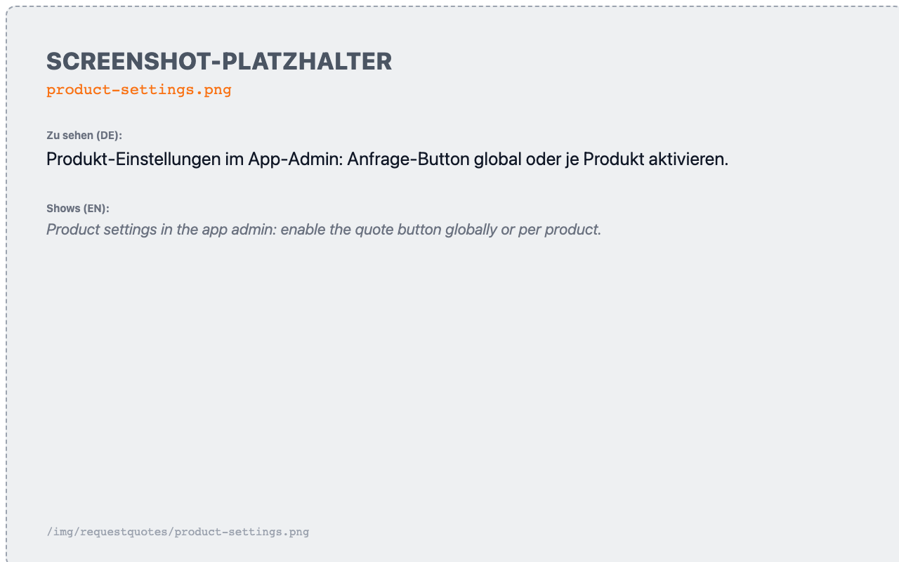 Produkt-Einstellungen im App-Admin