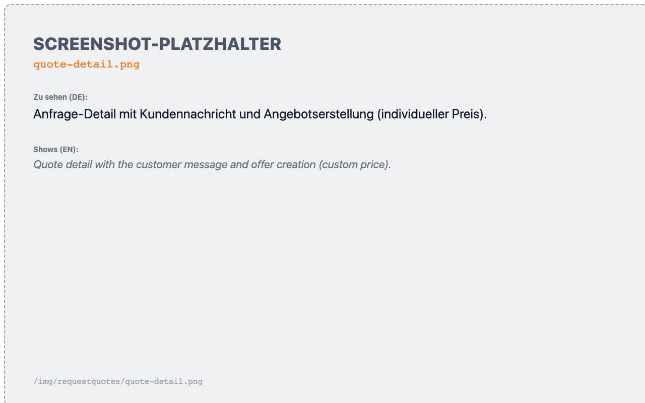 Anfrage-Detail mit Angebotserstellung