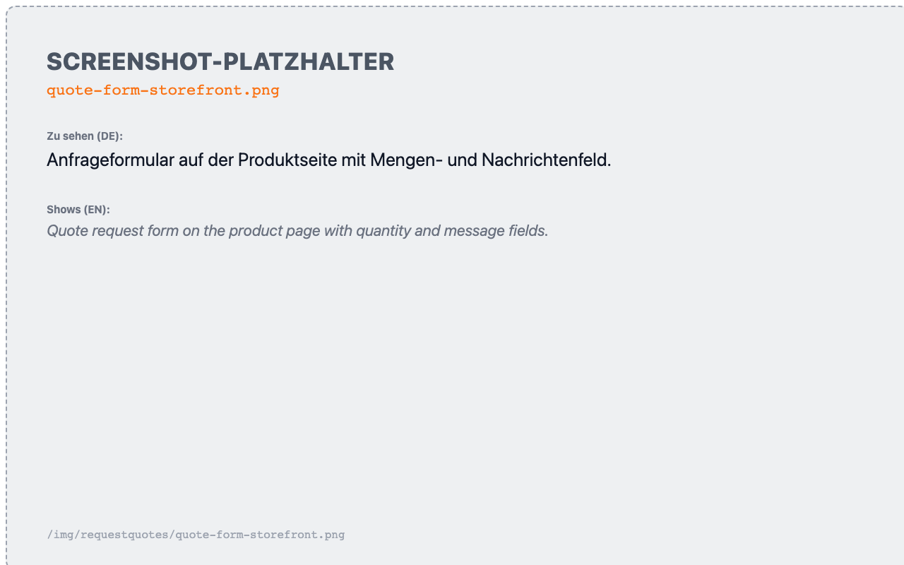 Anfrageformular auf der Produktseite