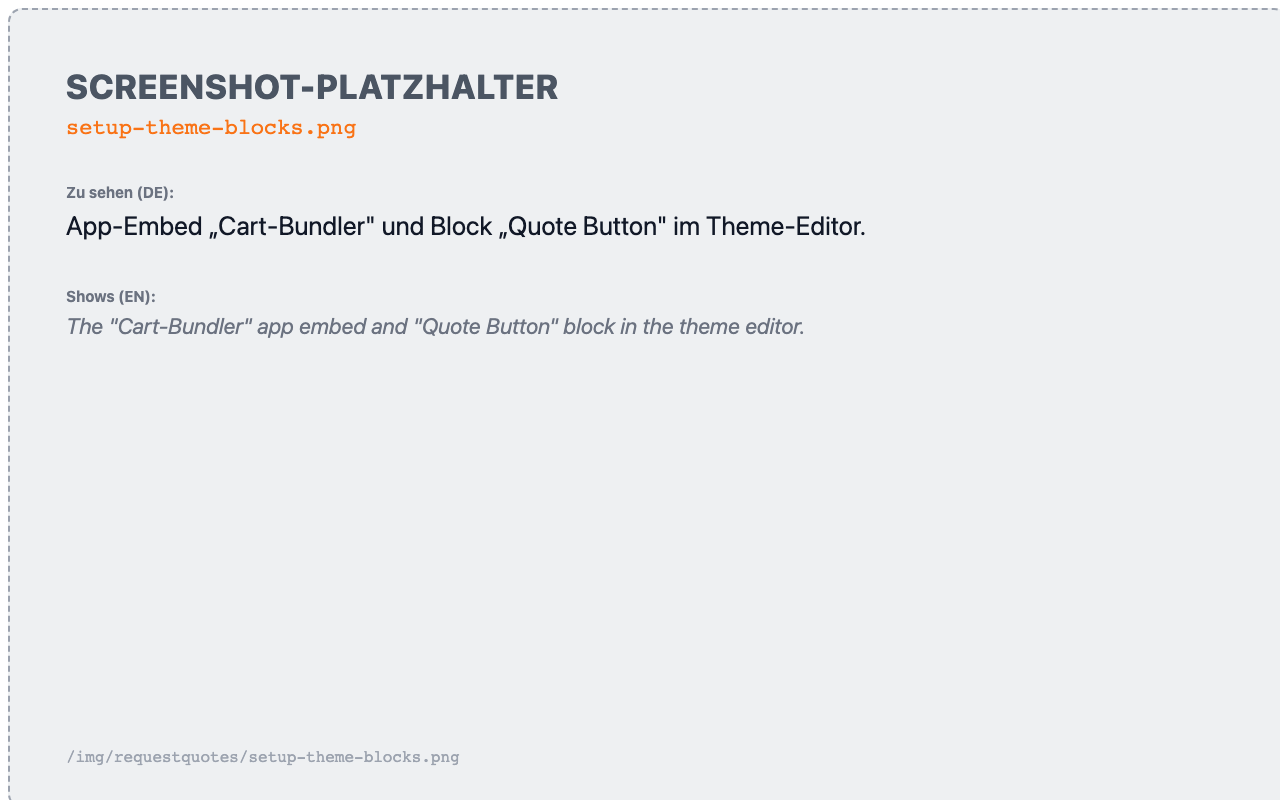 App-Embed und Anfrage-Button im Theme-Editor